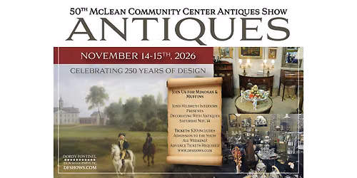 Muffins & Mimosas - 50TH MCLEAN COMMUNITY CENTER ANTIQUES SHOW