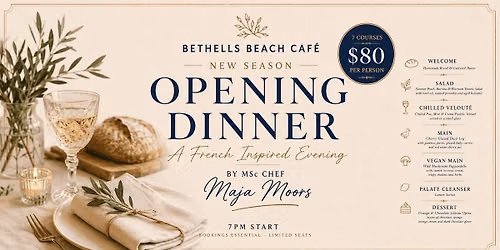 Te Henga pop up restaurant; Dinning Under the Stars - Taste of France