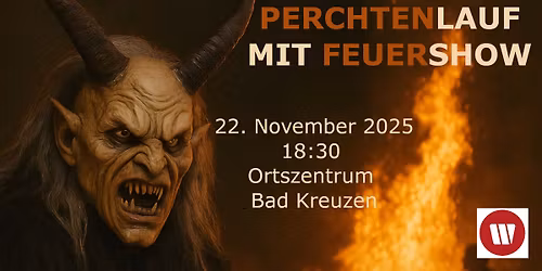 Perchtenlauf mit Feuershow im Ortszentrum Bad Kreuzen
