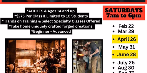 2025 Blacksmith Classes - Aug 30, 2025