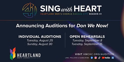 Heartland Men\u2019s Chorus Auditions \u2014 Join Us for Season 41!