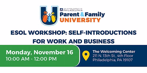 ESOL Workshop: Self-Introductions for Work and Business