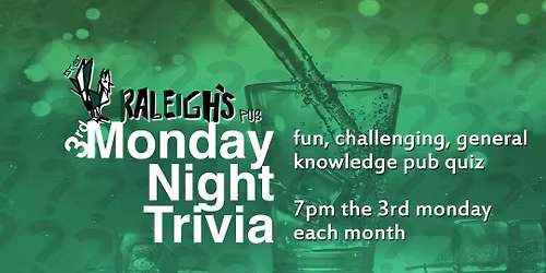3rd Mondays Trivia Night at Raleigh's Pub Berkeley