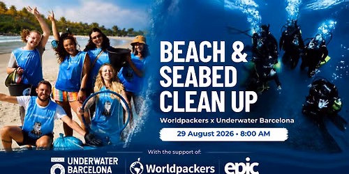 Limpieza de fondo y arena con Worldpackers, Epic Trips Underwater Barcelona