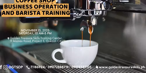 Coffee Shop Business Operation and Barista Training - Weekend Class