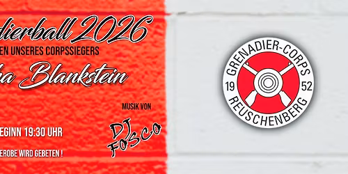 Grenadierball 2026 zu Ehren unseres Corpssiegers Sascha Blankstein
