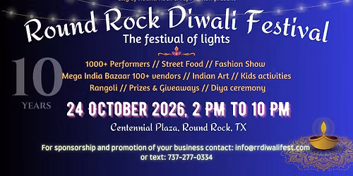 \ud83e\ude94 Round Rock Diwali Festival 2026
