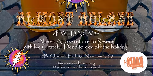 Thanksgiving Eve Party with Almost Ablaze 6p Nov 26 at Reverie!