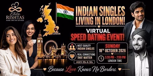 Online Speed Dating | For Indian Singles in London, UK (Ages 20s-30s)