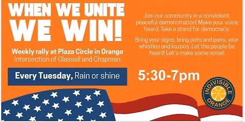 Orange: Weekly Rally at Orange Circle Park & Food\/Essentials drive for local pantry!
