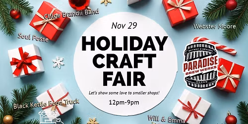 First Annual Holiday Craft Fair @ Paradise Brew Werks