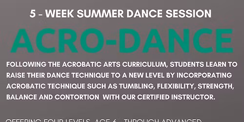 Acro Dance for ages 6 & up - 5 Week Session