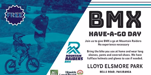 FREE Have a go BMX - Mountain Raiders BMX Club - Multiple dates