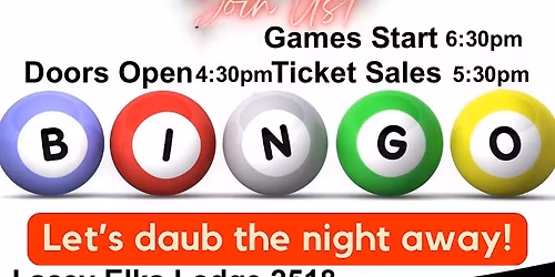 BINGO IS BACK Now starting at 6:30 pm