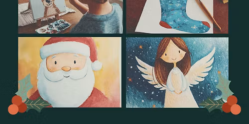 Cosmic Creators 4-Week Youth Art Journey - Watercolor & Acrylic Painting: Holiday Magic (Ages 4-10)