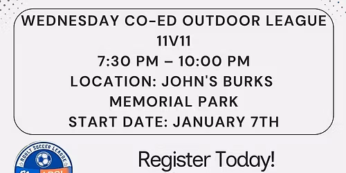 Wednesday Co-ed 11v11 Outdoor Soccer League