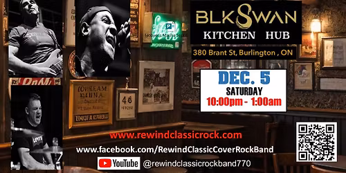 REWIND at the Black Swan Kitchen Hub Downtown Burlington 