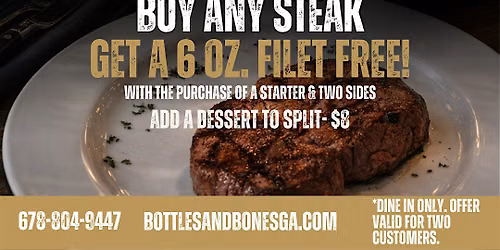 2 for 1 Steak Night