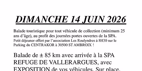 BALADE POUR LA SPA 14 JUIN 2026