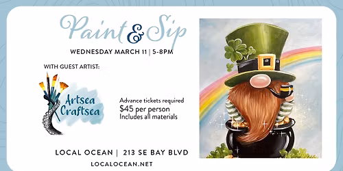March Paint & Sip w\/ Artsea Craftsea