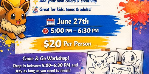 Paint a Pokemon workshop 