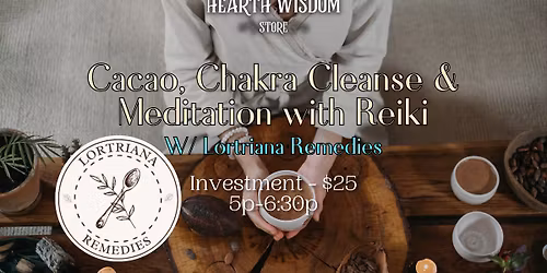Cacao, Chakra Cleanse & Meditation with Reiki W\/ Lortriana Remedies
