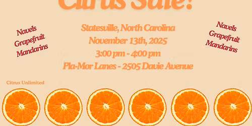 Citrus Sale - Statesville, NC from 3:00 - 4:00 pm at Pla-Mor Lanes