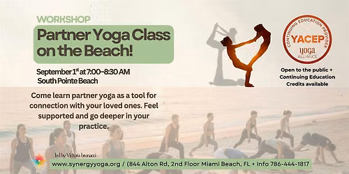 Partner Yoga at South Pointe Beach | Miami Beach
