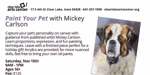 Class: Paint Your Pet at the Clear Lake Arts Center
