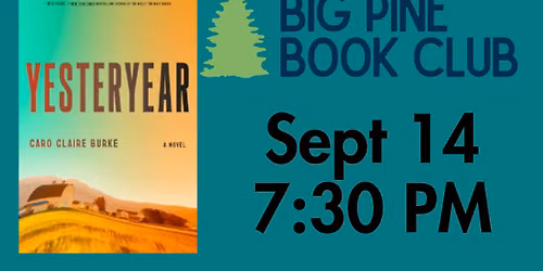 September Book Club - NOTE THIS IS CHANGED FROM FIRST MONDAY!