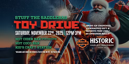 STUFF THE SADDLE BAG: TOY DRIVE \ud83c\udf84