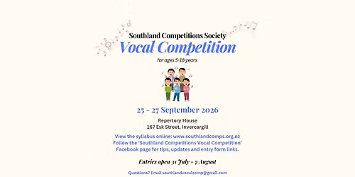 Southland Vocal Competition 2026