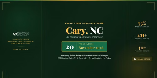 Shaukat Khanum Annual Fundraising Gala 2026 - Cary, NC