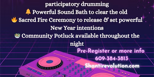 Shanti Revolutions Annual NYE Celebration \ud83c\udf89