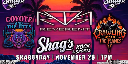 Coyote and The Jitts w\/The Reverent and Crawling from the Flames LIVE@Shag's