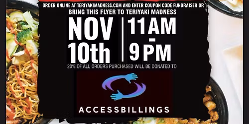 Mad Fundraiser at Teriyaki Madness for AccessBillings