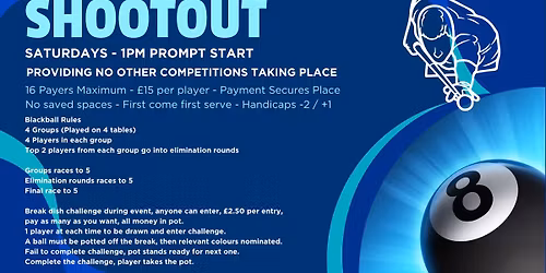 Cuetopia\u2019s Saturday Group Shootout Competition