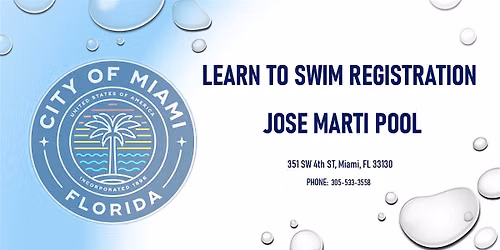 Jose Marti Pool Level 1 Swim Class Mon\/Wed (7:00PM-7:45) August 2026