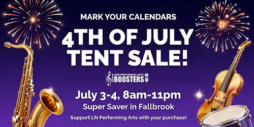 LNW Performing Arts Boosters 4th of July Tent Sale