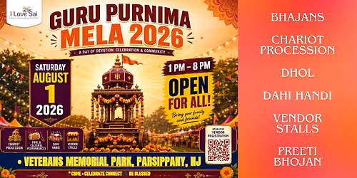 Guru Purnima Mela 2026 - NJ