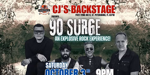 \ud83c\udfb8 90 SURGE LIVE AT CJ\u2019S BACKSTAGE | 90s ROCK & LIVE MUSIC \ud83e\udd18\ud83d\udd25