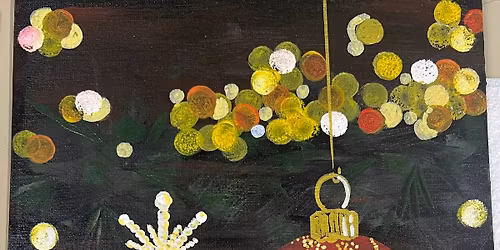 Cork & Canvas Painting class Christmas Theme with Dona Jo