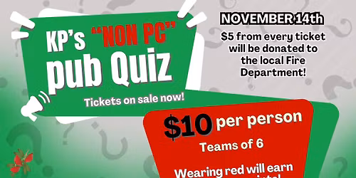 KP\u2019s NON PC Pub Quiz 
