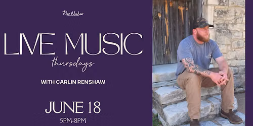 LIVE MUSIC THURSDAYS- CARLIN RENSHAW