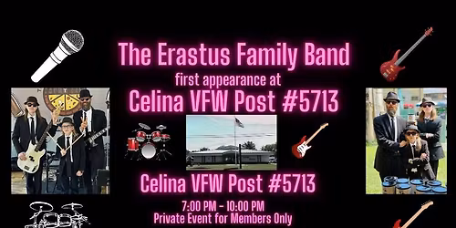 The Erastus Family Band at Celina VFW Post #5713 (Saturday, April 18, 2026, 7-10 PM)