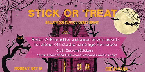 Stick or Treat: Halloween Movie & Craft Night