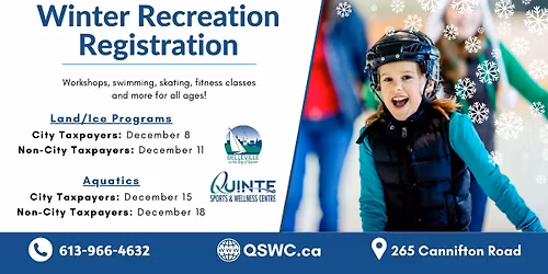 Winter Aquatic Recreation Registration (City Taxpayers)