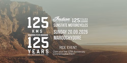 Sunshine Coast Indian Motorcycle 125km for 125 years Ride