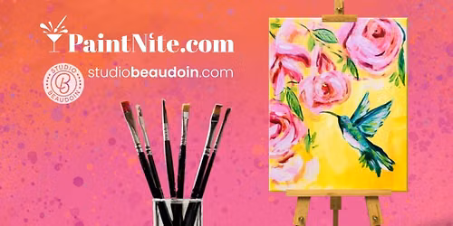 Paint Nite: Hummingbird & Pink Roses
