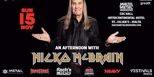 An Afternoon With Nicko McBrain - as part of Malta Metal Weekend 2026